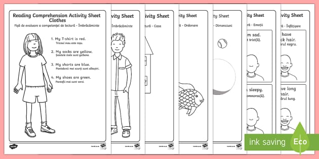 Reading Comprehension Worksheets English/Romanian - Twinkl