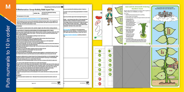 EYFS Jack & the Beanstalk Ordering Numbers Adult Input Plan