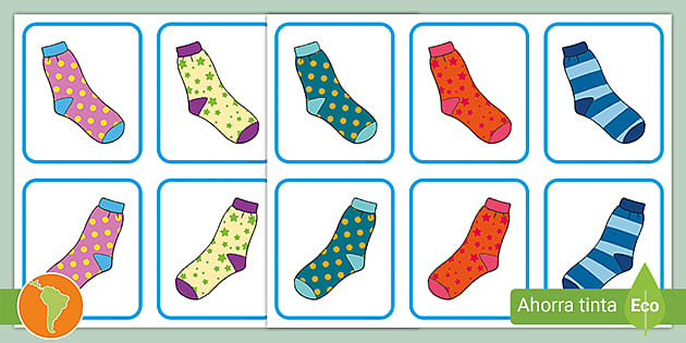 Tarjetas: Los calcetines de colores- Guía de trabajo