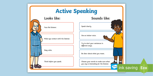 ???? Speaking and Listening Skills Poster Active Listening resources