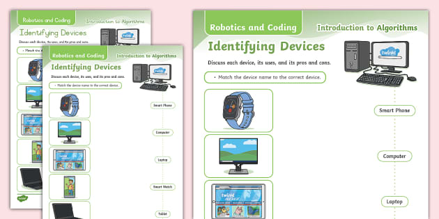 Grade R Robotics and Coding Identifying Devices - Twinkl