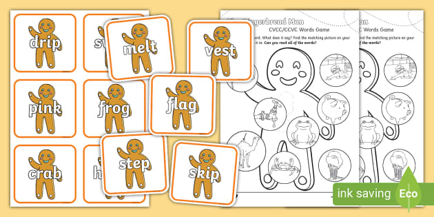 The Gingerbread Man CVCC/CCVC Words Game - Twinkl