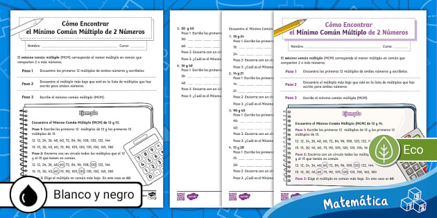 MCM Mínimo Común Múltiplo Guía Matemática Múltiplos