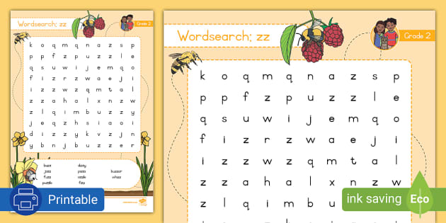 Grade 2 Phonics Zz Wordsearch Teacher Made Twinkl