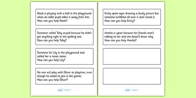 How Can You Help? Scenario Discussion Cards - what to do