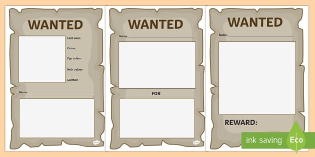 wanted reward poster template