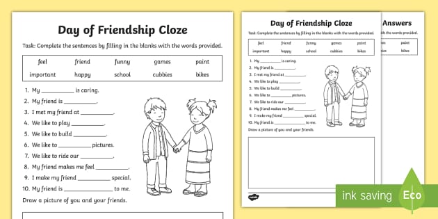 Inglês - friends worksheet