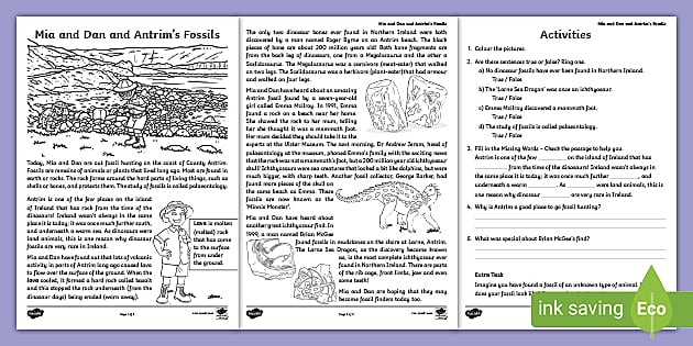 Mia and Dan and Antrim's Fossils Worksheets (Teacher-Made)