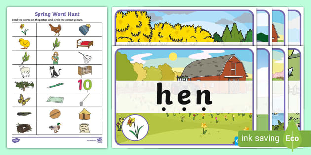 Spring CVC Word Hunt (teacher made) - Twinkl