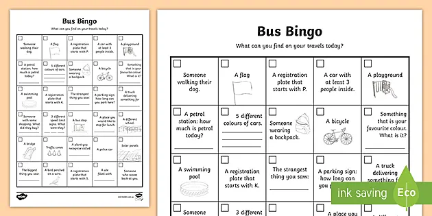 Car Bingo: road trip activities for kids - road trip games