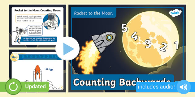 * NEW * Rocket to the Moon Counting Backwards PowerPoint