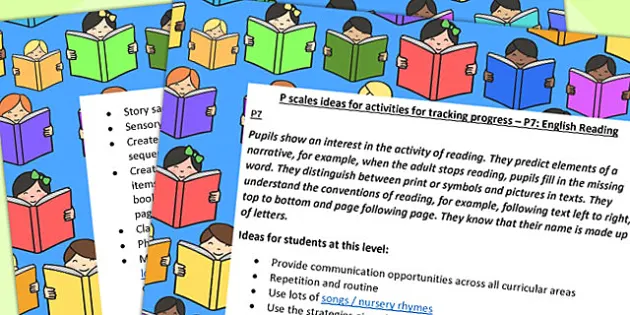 P Scales Ideas Activities For Tracking Progress English Reading