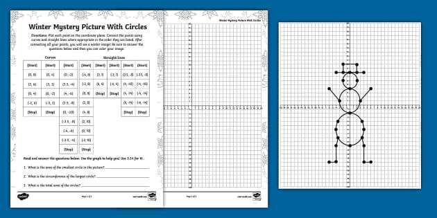 Seventh Grade Winter Mystery Picture With Circles - Twinkl