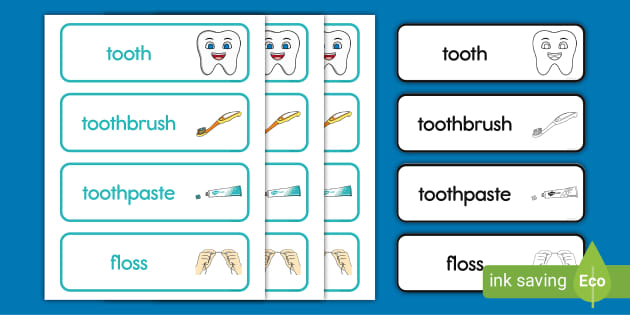 Dental Health Word Cards | Dental Health Month | Twinkl