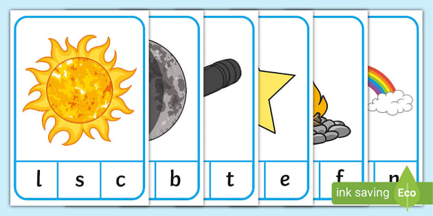 Light And Dark Initial Sounds Peg Matching Game Twinkl