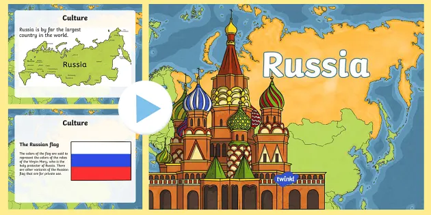 Russia Flag Perspective  Great PowerPoint ClipArt for Presentations 