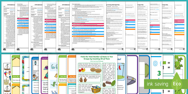 EYFS Maths: Finds the Total Number of Items in Two Groups by Counting ...