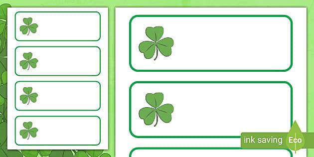 St Patricks Day Gift Tags Editable Labels Printable Shamrock Name Tags