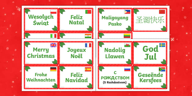 Merry Christmas In Different Languages Flashcards Languages