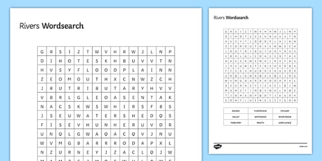 raging rivers word search teacher made