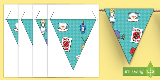 Alice in Wonderland Decorations Party Bunting Alice in Wonderland