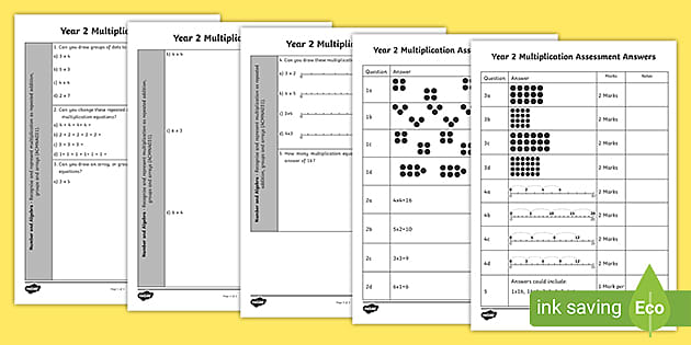 Year 2 Multiplication Assessment Sheet (teacher made)