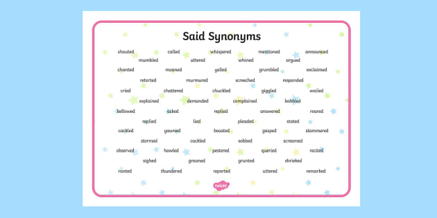 Alternative Words For Said - Said Word Mat (Teacher-Made)