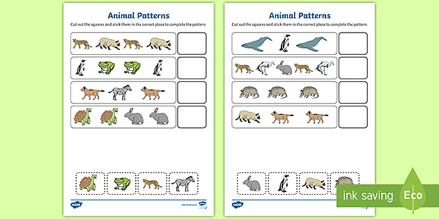 Animal Patterns Worksheet (teacher made) - Twinkl
