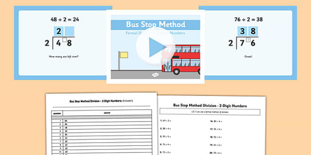 Formal Division 2 Digit Numbers Bus Stop Method Pack