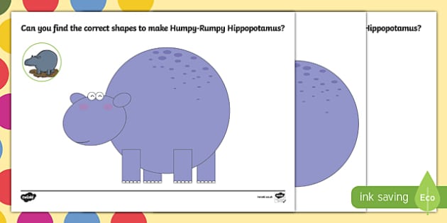 FREE! - Hippopotamus Shape Worksheet / Worksheet Pack To Support ...