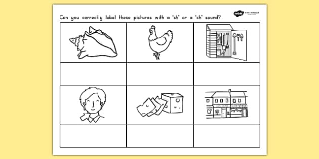 SH or CH Sound Worksheet (teacher made) - Twinkl