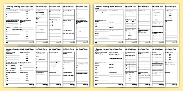 Fourth Grade January Morning Work Bundle (teacher made)