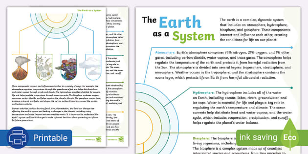 The Earth as a System (teacher made) - Twinkl