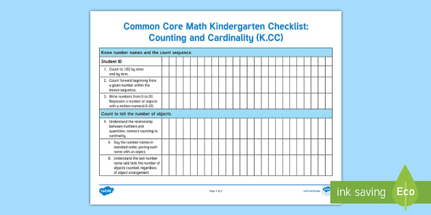 Colorado Kindergarten Math Standards