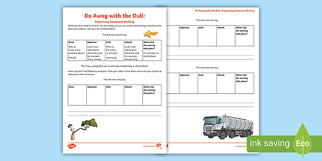 Do Away With The Dull Improving Sentences Writing Activity