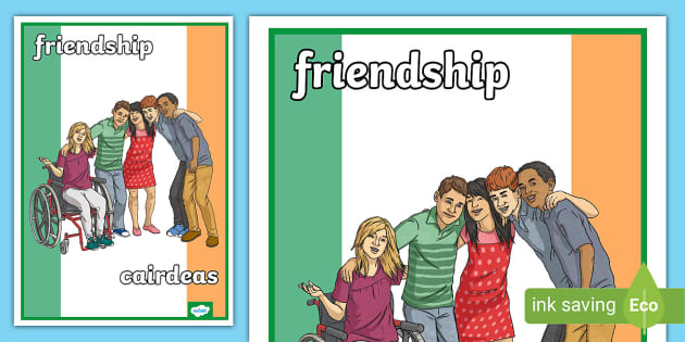 👉 Friendship in Irish Display Poster - Twinkl