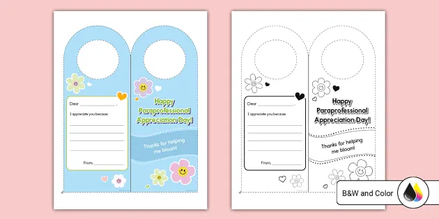 Paraprofessional Appreciation Day Door Hanger | Twinkl USA