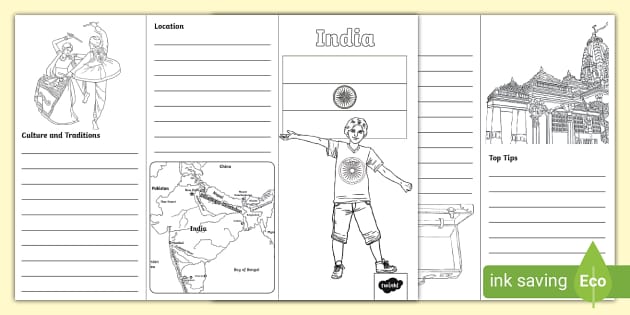 India Travel Colouring Leaflet Template (Teacher Made) India Travel Colouring Leaflet Template (Teacher Made)