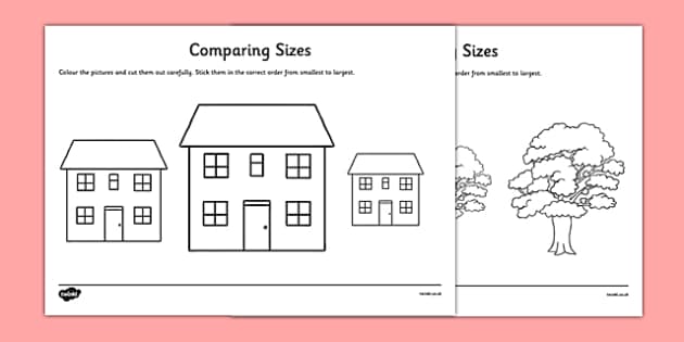Comparing Sizes Worksheet / Worksheet Pack (teacher made)