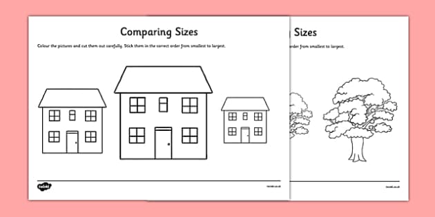 Free Preschool & Kindergarten Size Comparison Worksheets - Printable