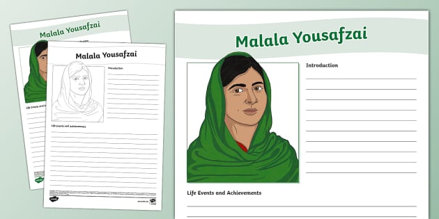 Malala Yousafzai Biography Template (teacher made) - Twinkl