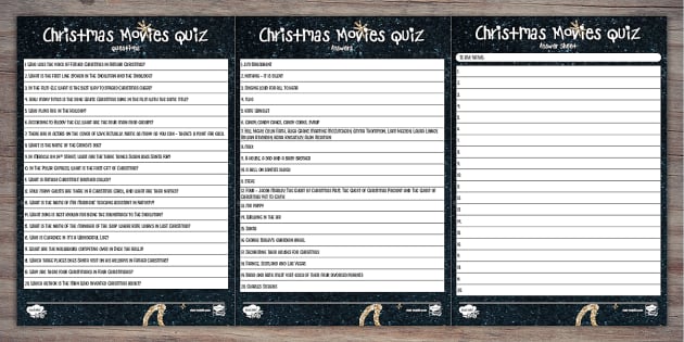 Christmas movies quiz for kids