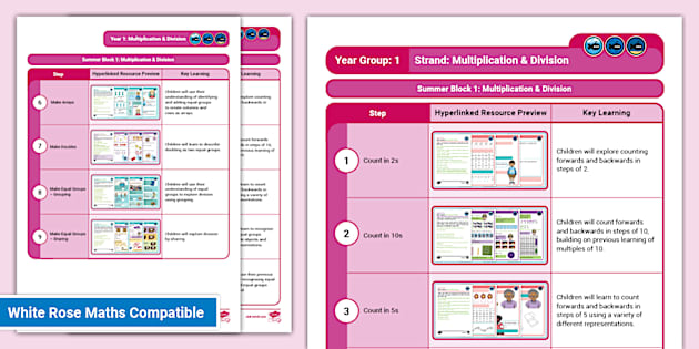 👉 Year 1 Multiplication and Division Lesson Planning Overview