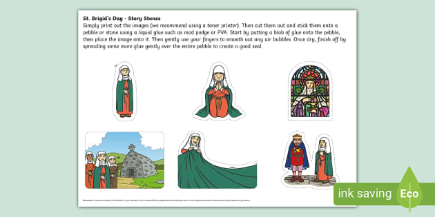 St. Brigid's Day Story Stones Image Cut-Outs (teacher made)