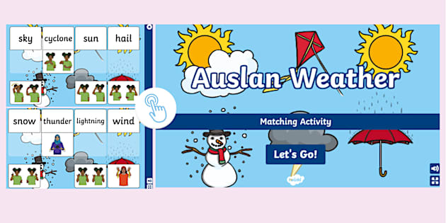 Auslan Weather Interactive Matching Activity (teacher made)