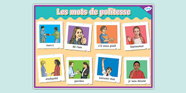 Affiche : Les mots de politesse (teacher made) - Twinkl