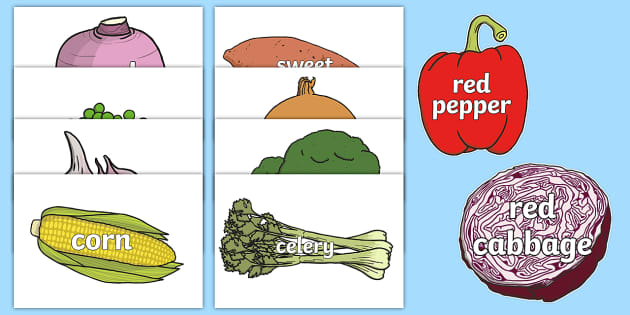 👉 Vegetable Words On Vegetables (profesor hizo) - Twinkl