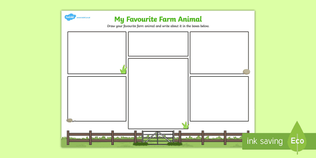 My Favourite Farm Animal Writing Frame | Worksheet - Twinkl