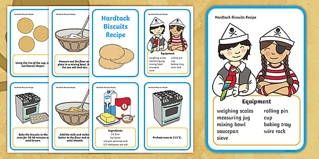 Pirate-Themed Hardtack Recipe Cards (Hecho por educadores)