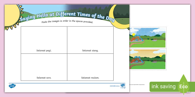 Years 1-2 Activity: Saying Hello at Different Times of Day